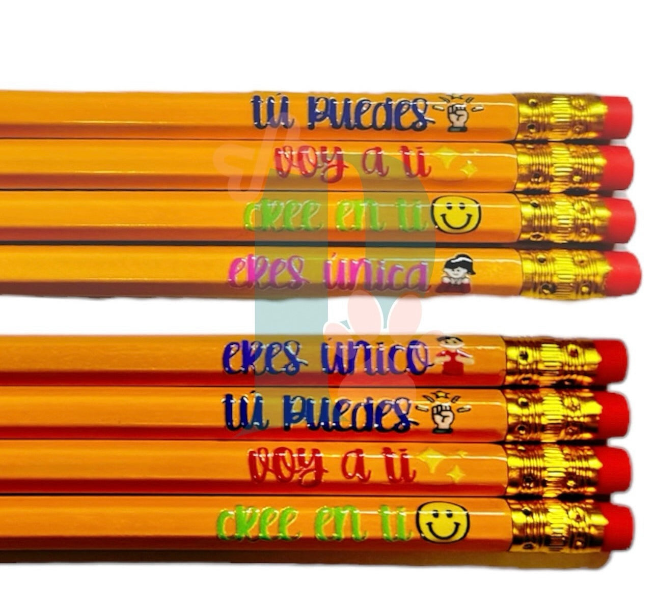 Lápices con mensajes positivos