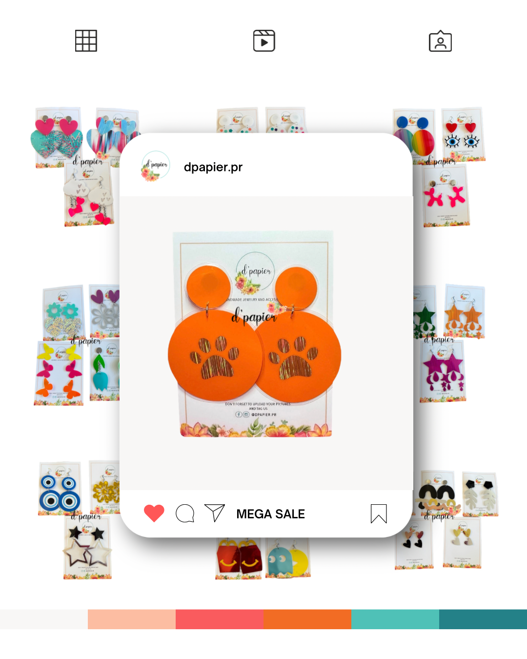 ORANGE PAW EARRINGS