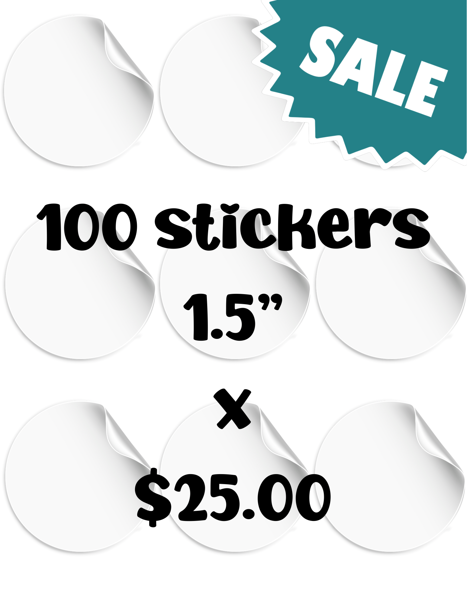 FLASH SALE STICKERS 1.5”